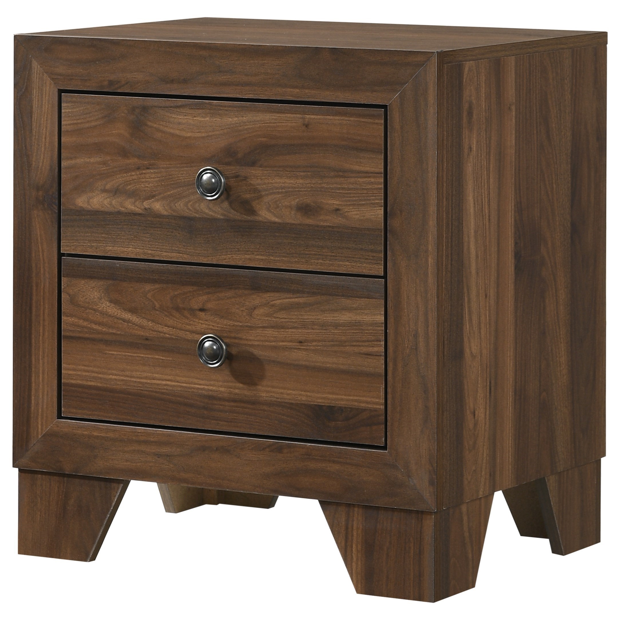 Crown Mark Millie B92502 Contemporary 2Drawer Nightstand with Metal